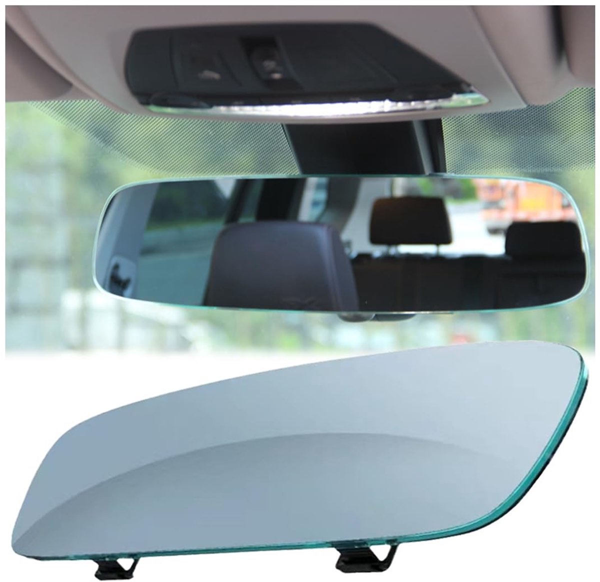 Dailygoods- Autospiegel met breed gezichtsveld - Dodehoekspiegel - Achteruitkijkspiegel - Binnenspiegel - Veiligheid - 300 mm glas