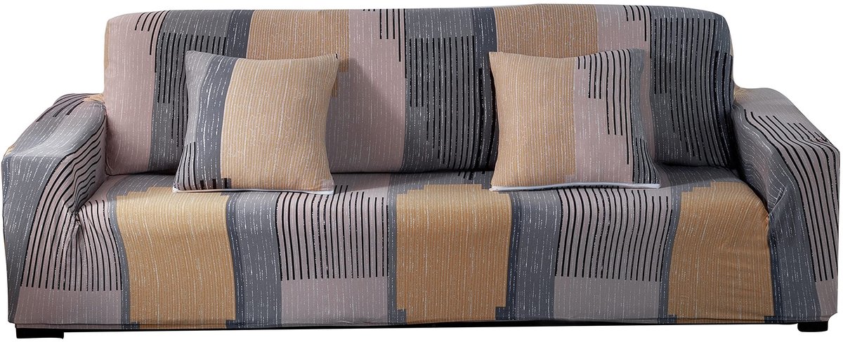 Dailygoods- Bankhoes Moderne Elastische - Antislip - Meubelbescherming - Bloemenprint - Stretch - Geschikt voor 3-zitsbanken 181-230 cm - Bankovertrek