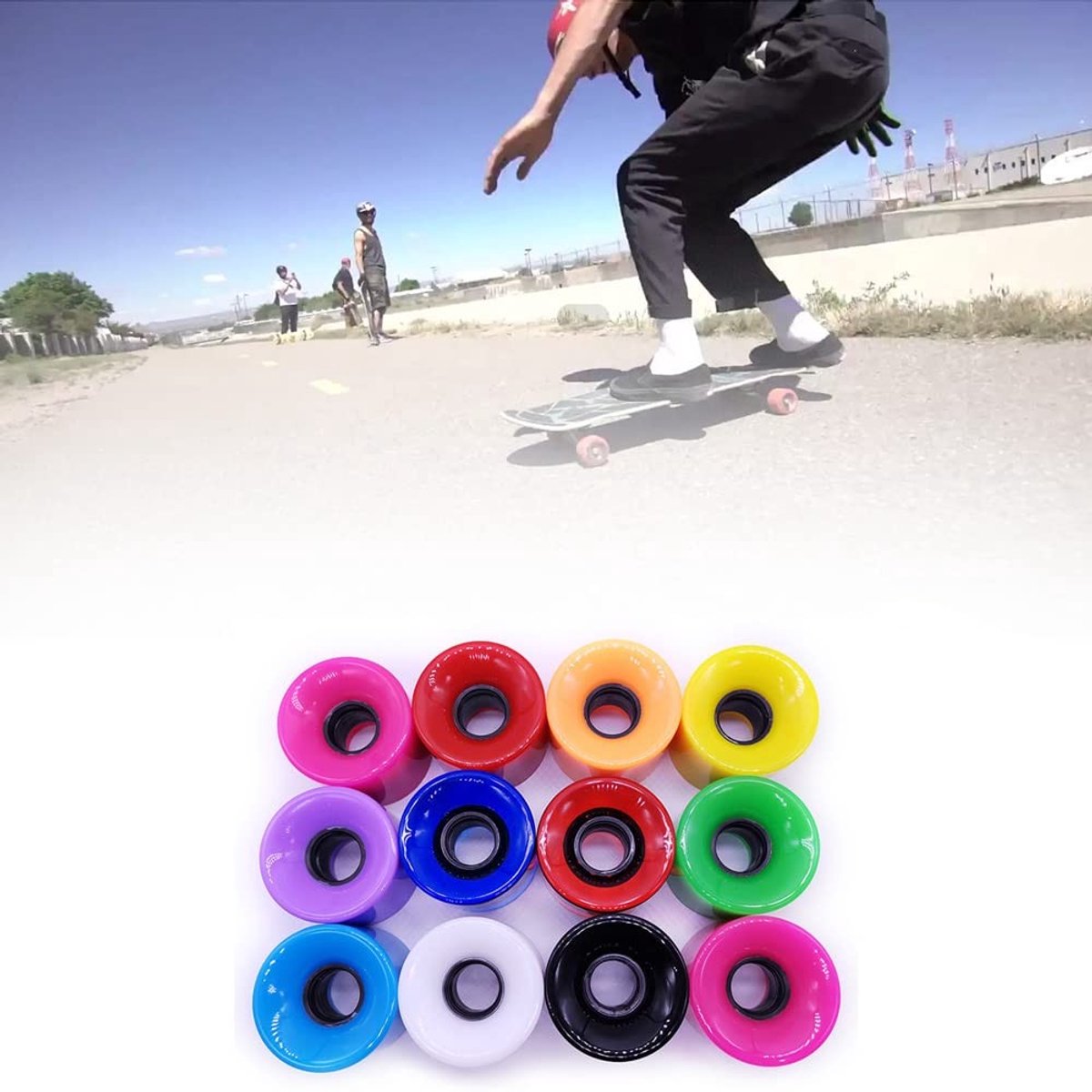Dailygoods- Skateboard Wielen 60x45mm - 4 Stuks - PU Materiaal - 78A Hardheid - Groen - Duurzaam en Praktisch - Skate Wielen