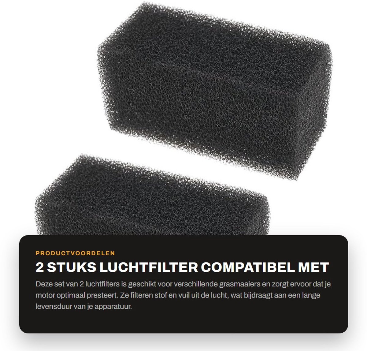 Dailygoods- Luchtfilter - 2 stuks - Compatibel met MTD/Troy-Bilt - Hoogwaardige filtratiematerialen - 2.5x5 cm - Motorbescherming - Motorfilter