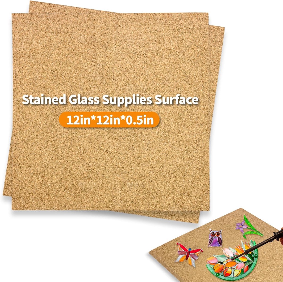 Glas-in-lood werkoppervlak - Snijmat werkblad - Hobby projecten - Hittebestendig materiaal - 30 x 30 cm - Zwart