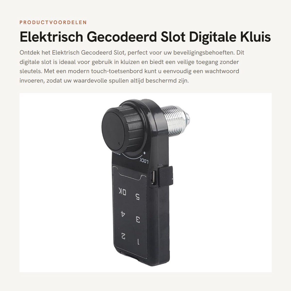 Dailygoods - Elektrisch Gecodeerd Slot - Digitale Kluis - Veilig en Duurzaam - Inbouwmaat L=20 - Toetsenbord met Wachtwoord - Geschikt voor Kast