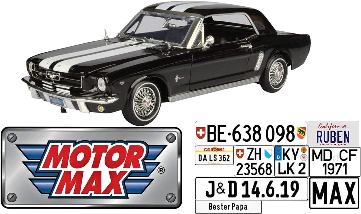 Modelauto - Klassieke auto - Hobby verzamelen - Openende delen - Schaal 1:18 - Zwart