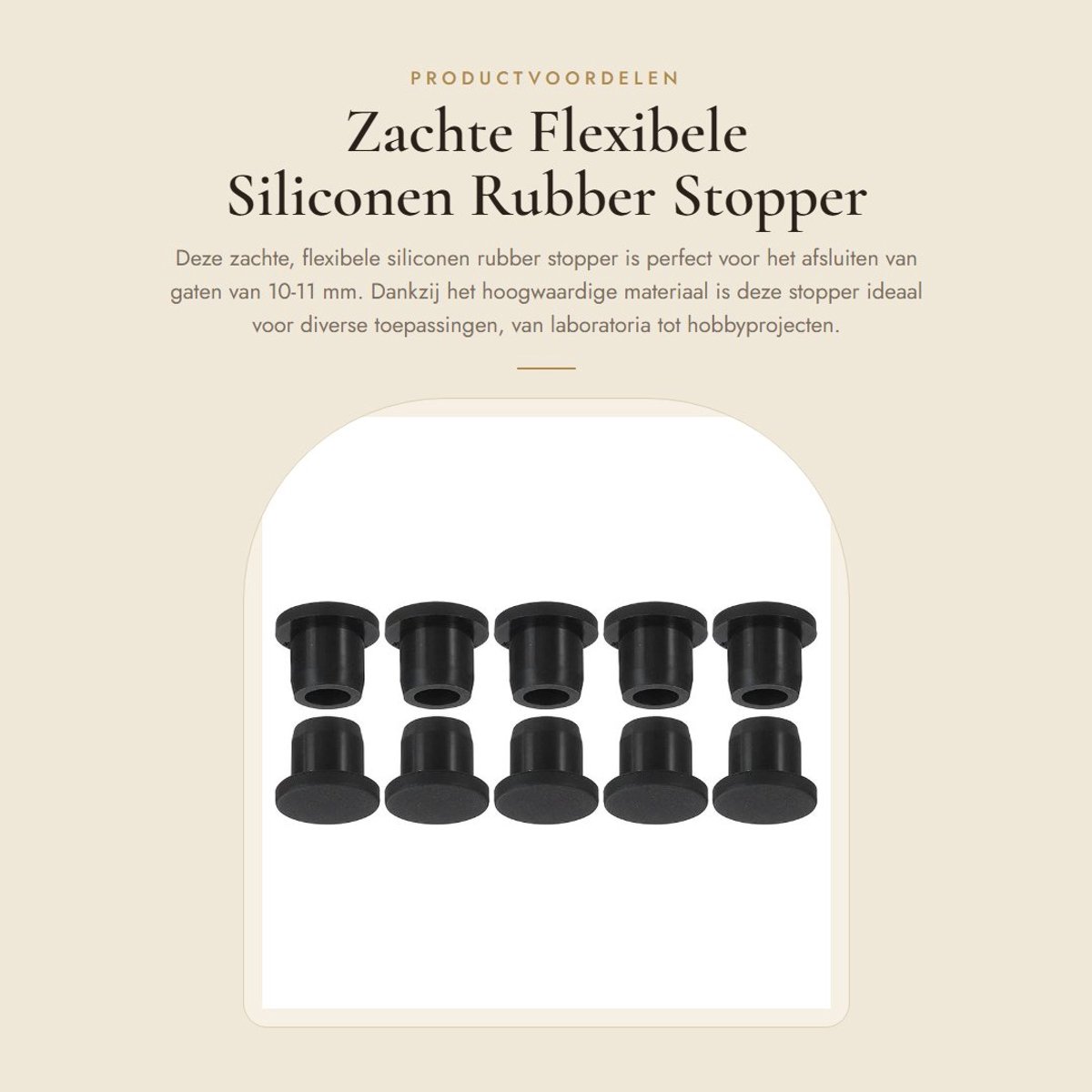 Dailygoods- Hole Plug Zachte Flexibele Stopper - Siliconen - 10-11mm Gat - Zwart - 10 Stuks - Duurzaam