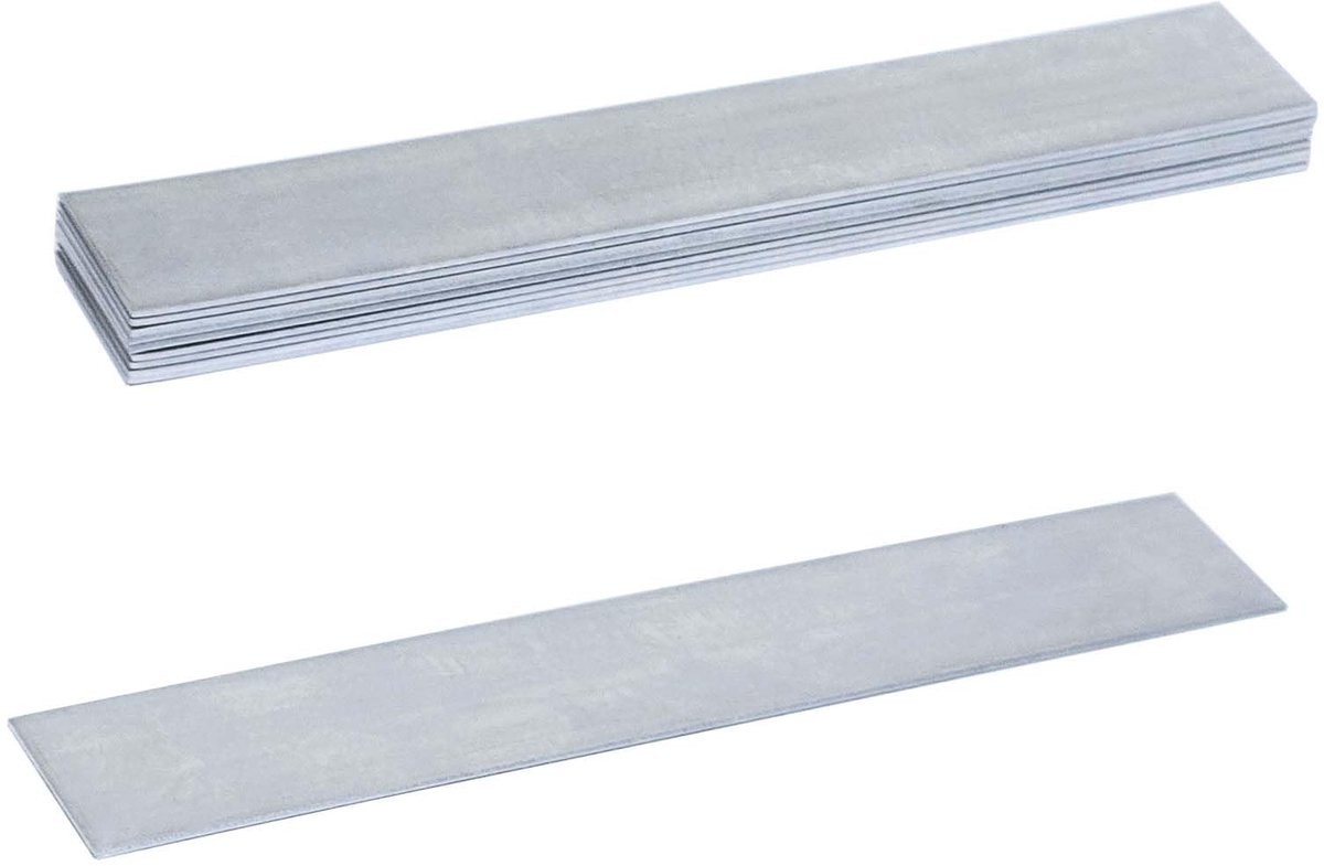 Dailygoods- Zinkblad 99.99% Zuiver - 10 Stuks - Hoogwaardig Zinkmateriaal - Stevig en Duurzaam - Geschikt voor Wetenschapslaboratorium - Afmetingen 153x24x1mm - Zinkplaat