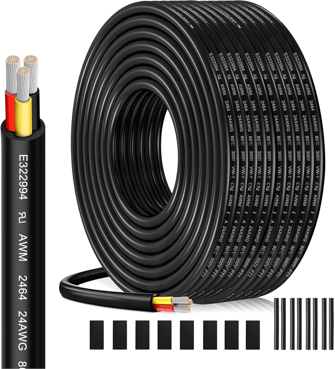 Verlengkabel - 3 aderige kabel - Buitenapparatuur aansluiten - Vertind koperdraad - 20 meter - Zwart