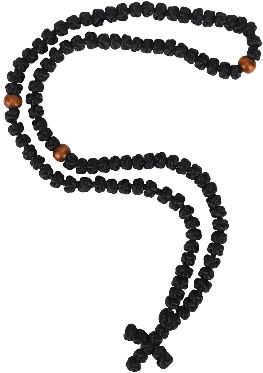 Dailygoods- Gebedsketting Handgemaakt - Orthodoxe Christelijke Knoop - Zegenhanger - Sieraden - Polyesterdraad - Diameter 25 cm - Gebedstouw