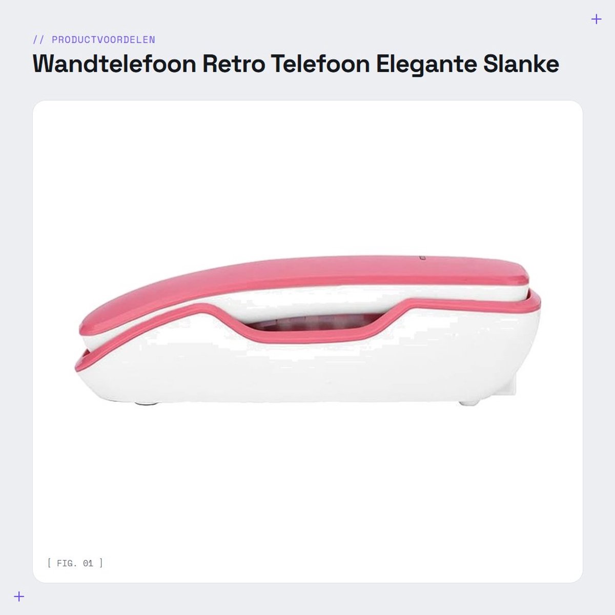 Dailygoods- Wandtelefoon met Pauzefunctie - Retro Telefoon - Elegante Wandtelefoon - Laatste Nummer Herhalen - Beltoon - Slank Ontwerp - Vaste Telefoon