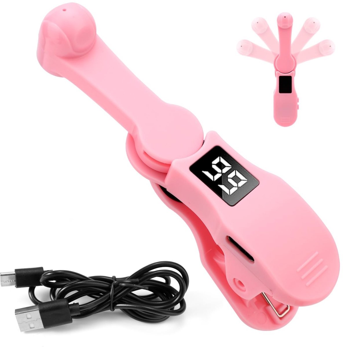 Dailygoods- Auto-Clicker Snelheid Instelbaar - Smartphone Klikker - Antislip Clip - 10x2 cm - Roze - Inclusief Datakabel