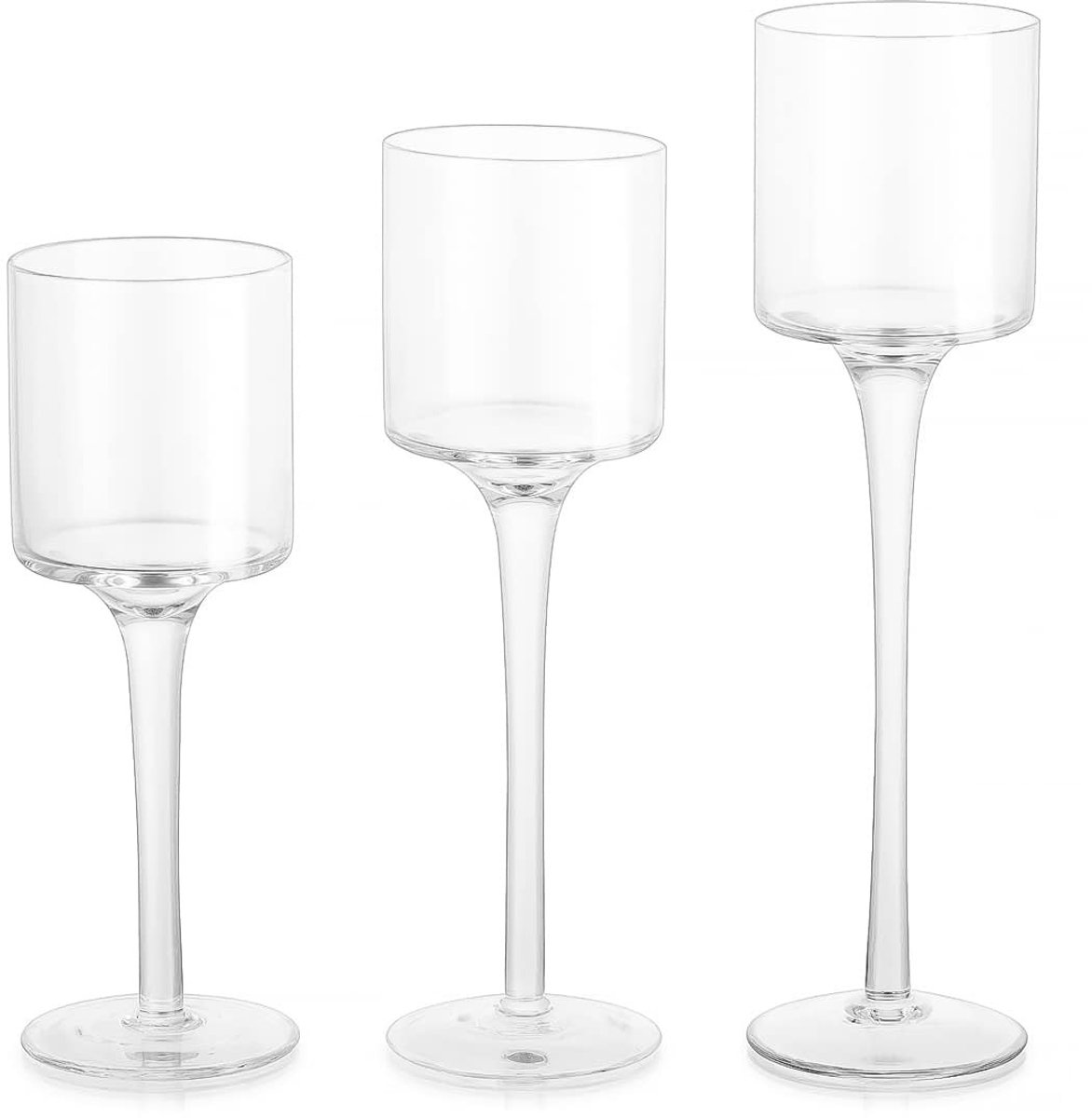 Dailygoods - Set van 3 Elegante Theelichthouders van Glas