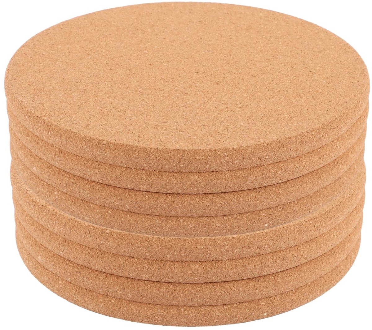 Dailygoods- Pannenonderzetters Hittebestendig - Onderzetters voor Pannen - Onderzetters Kurk - Rond - 16 cm - 8 Stuks
