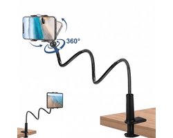 Syllect Tablet Houder – Ereader Houder – Telefoonhouder arm – 70 cm – Zwart - Geschikt voor Tablet, iPad, Telefoon, Ereader - Flexibel