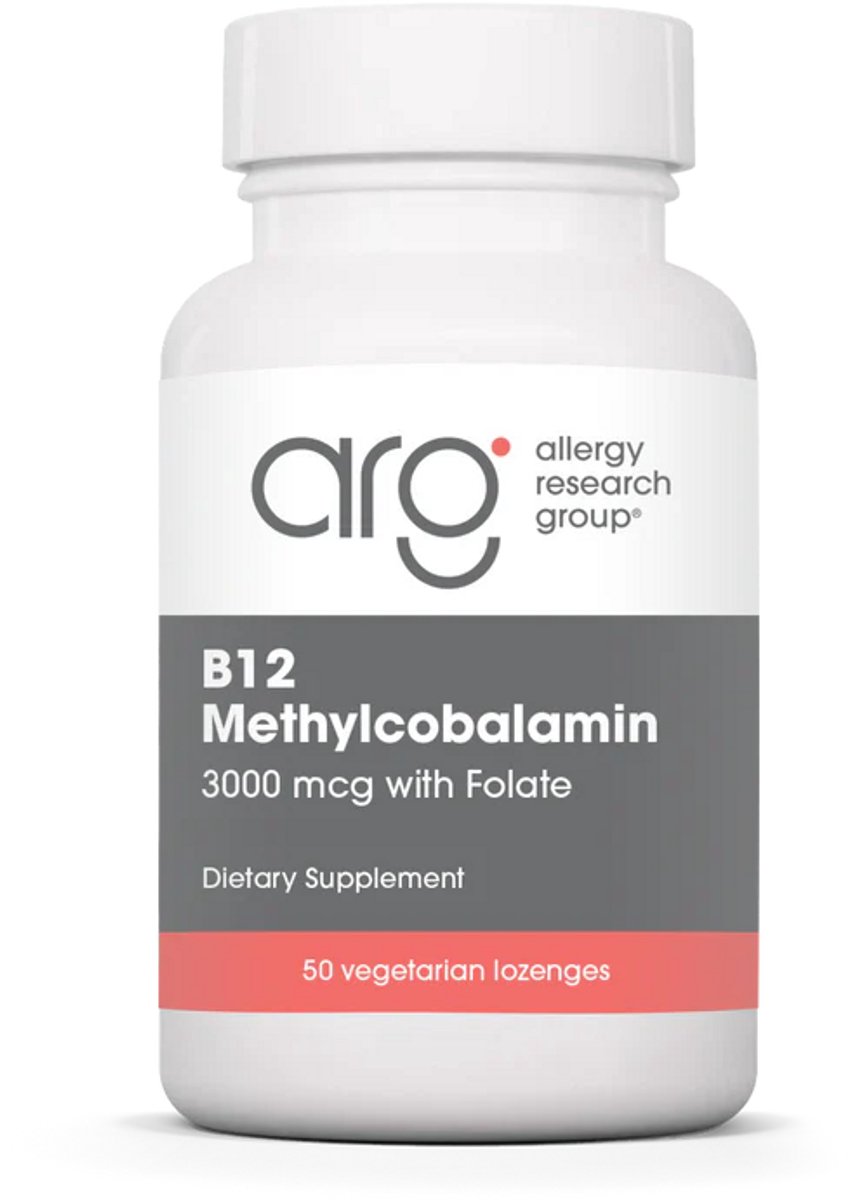B12 Methylcobalamin with Folic Acid (50 Lozenges) - Allergy Research