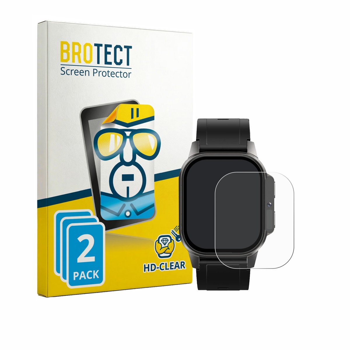 BROTECT - Screenprotector voor Domino Watch DM62 - Folie Beschermfolie transparant 2 Stuks