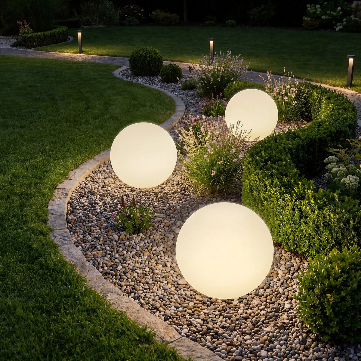 tectake® Tuinbol - Ø30 cm - Bolvorminge LED Buitenlamp met Afstandsbediening - 16 Kleuren