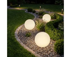tectake® Tuinbol - Ø30 cm - Bolvorminge LED Buitenlamp met Afstandsbediening - 16 Kleuren en 5 Lichtmodi - Weerbestendige Tuinverlichting - Feestversiering - Tuindecoratie - Inclusief Lichtbron - Lichtbol - Lichtbollen voor Buiten - Bol Lamp