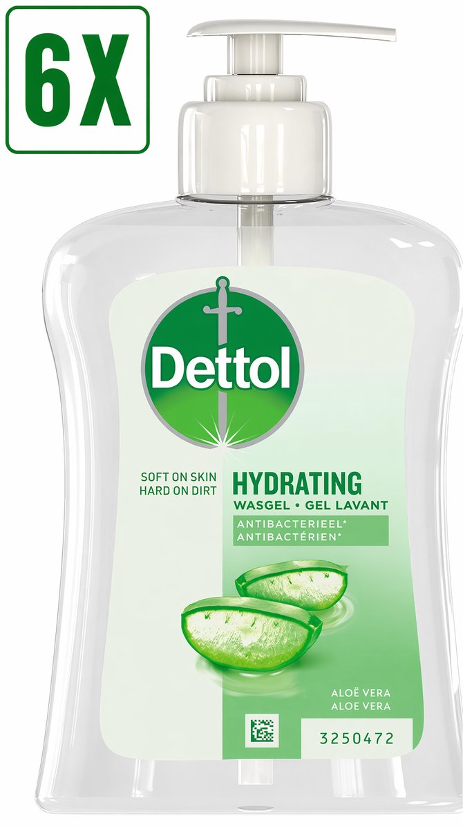 6 x Dettol Handzeep - Antibacterieel - Verzachtend - Aloë Vera - 250 ml