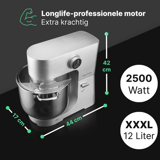 ProfiCook KM 1254 - Keukenmachine XXL - 12liter - 8 KG van Merkloos — afbeelding 5