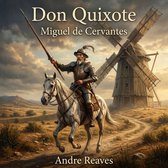 Don Quixote van Miguel de Cervantes met een ridder te paard voor een windmolen bij zonsondergang.
