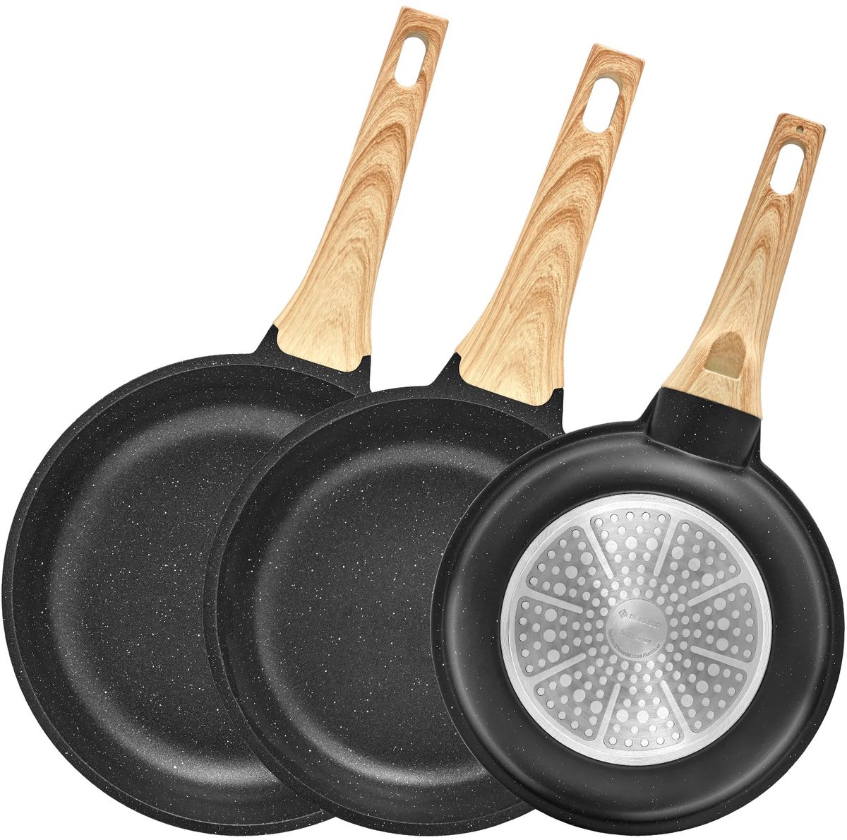 Lifero 3-delige Pannenset - Koekenpan Set - Inductie Koekenpan - PFAS-vrije Anti Aanbak Laag - Keramisch - 20cm - 24cm - 28cm