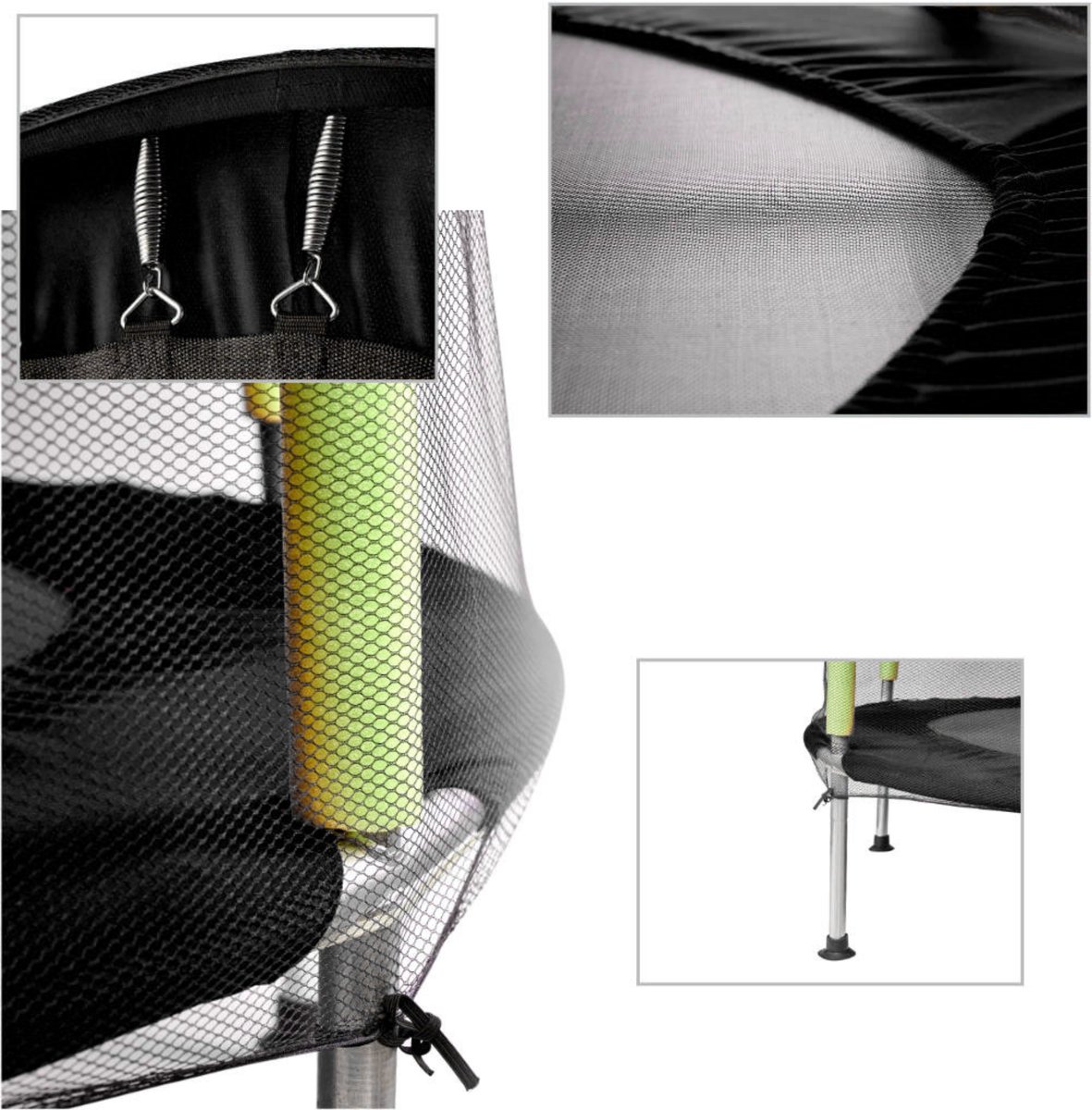 Trampoline voor kinderen - 140 cm met veiligheidsnet en ritsingang - Mini tuintrampoline met stabiel frame, antislip poten, springmat en ballen - Compacte trampoline voor tuin en binnen gebruik, veilig en stevig Met Ebook — afbeelding 10