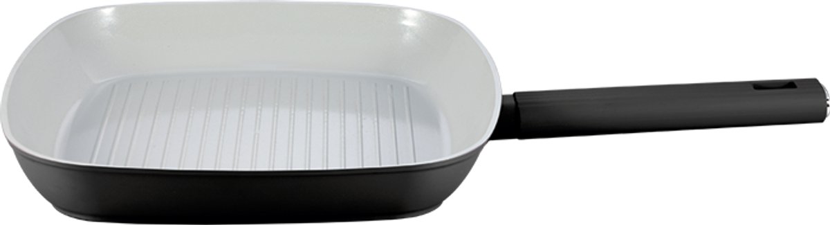 Swiss Haus® SCGP28B Grillpan Inductie - Ø28 cm – PFAS Vrij - Voor Alle Warmtebronnen – Sapphire™ Antiaanbaklaag – Grill Pan / Keramische Pan – Ovenbestendig tot 160°C - Zwart