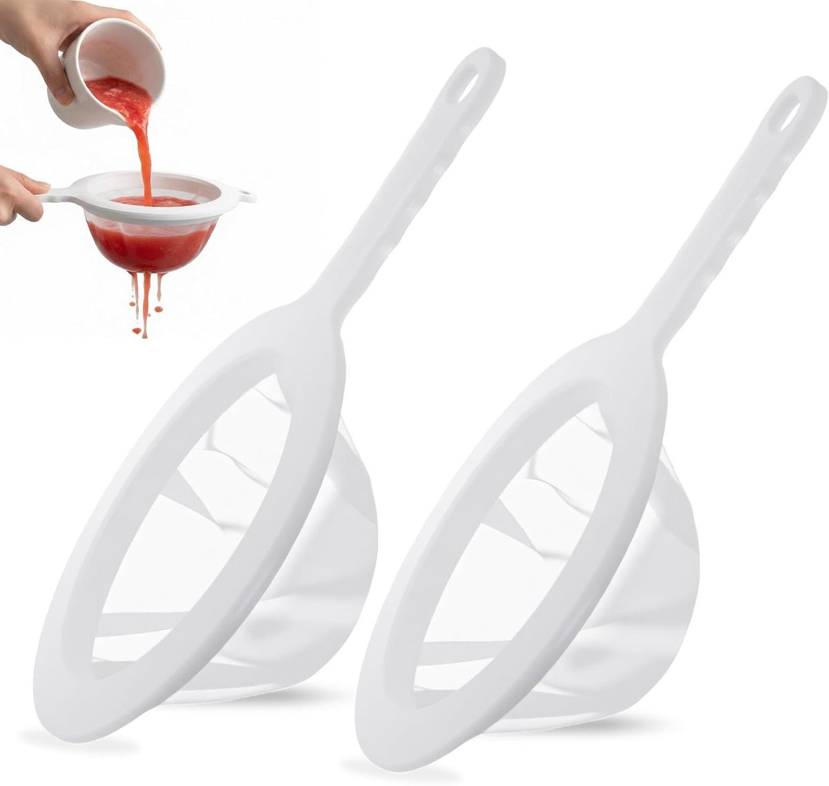Fijne Zeef Set van 2 - Nylon Keukenzeef voor Sap, Melk en Koffiefiltering met 120/200 Mesh