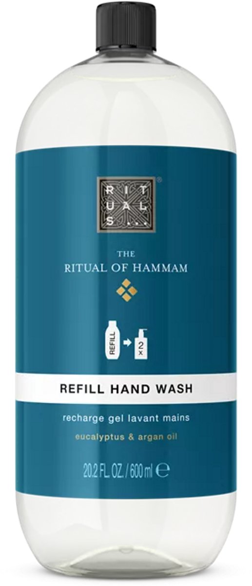 Rituals - Navulling voor Handzeep - 600 ml - Ritual of Hammam - Arganolie & Eucalyptus - Alleen Navulling - Pomp niet inbegrepen - Zeep - Refill voor zeepdispenser - Refills voor handzeepdispenser