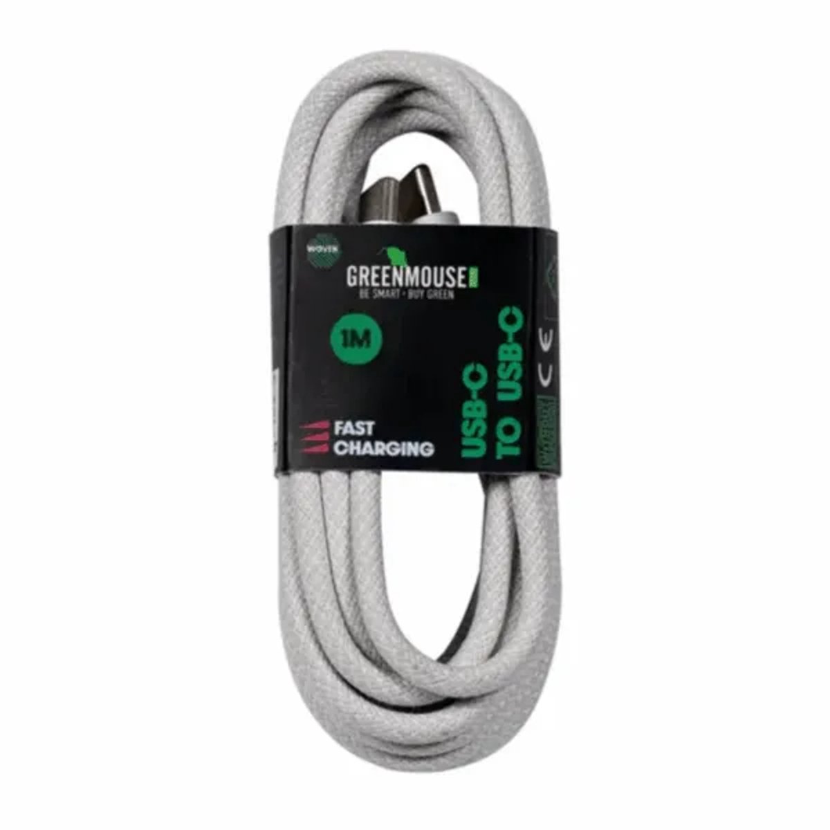 Kabel green mouse usb-c to usb-c data woven 1m | 5 stuks