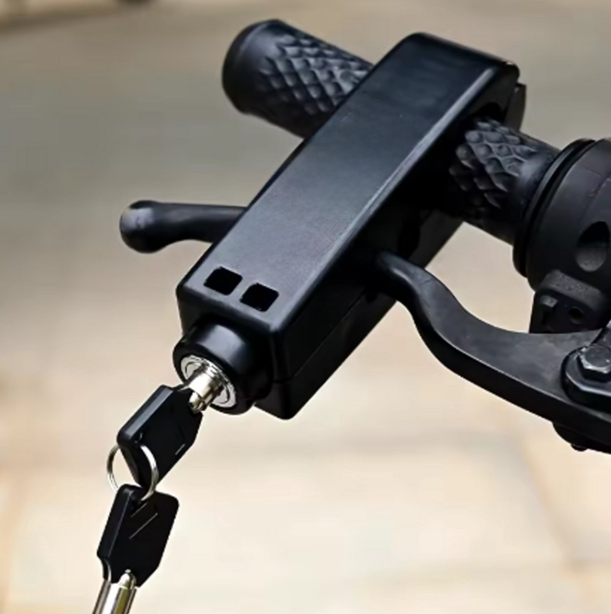Zware Anti-Diefstal Remhendel Slot voor Fiets, Scooter en Motor – Remschijfslot Fiets Beveiliging, Duurzaam ABS Remslot, Compact Draagbaar Ontwerp en Extra Beveiliging tegen Diefstal - Zwart – foto 3