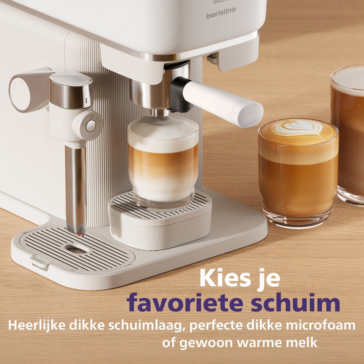 Philips Baristina Latte - BAR400/00 - Espressomachine - Pistonmachine - Cappuccino - Automatische Melkopschuimer - Wit — afbeelding 5