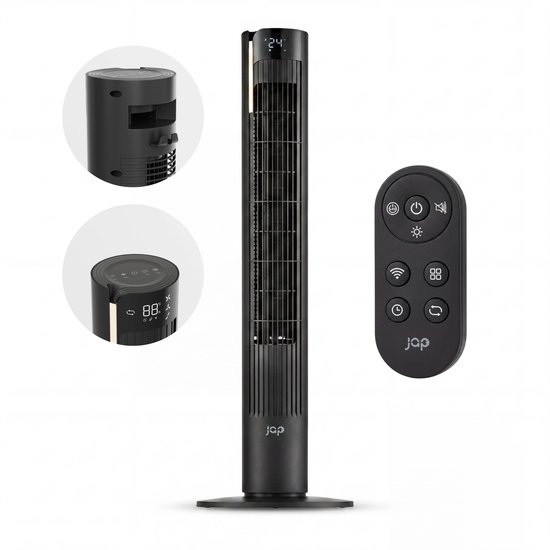 JAP Appliances Toronto 36 stille torenventilator bladloos 3 snelheden timer oscillatie afstandsbediening zwart