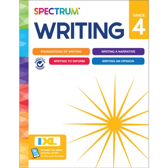 Spectrum Schrijven Werkboek, Graad 4. Inclusief online oefenen op IXL.