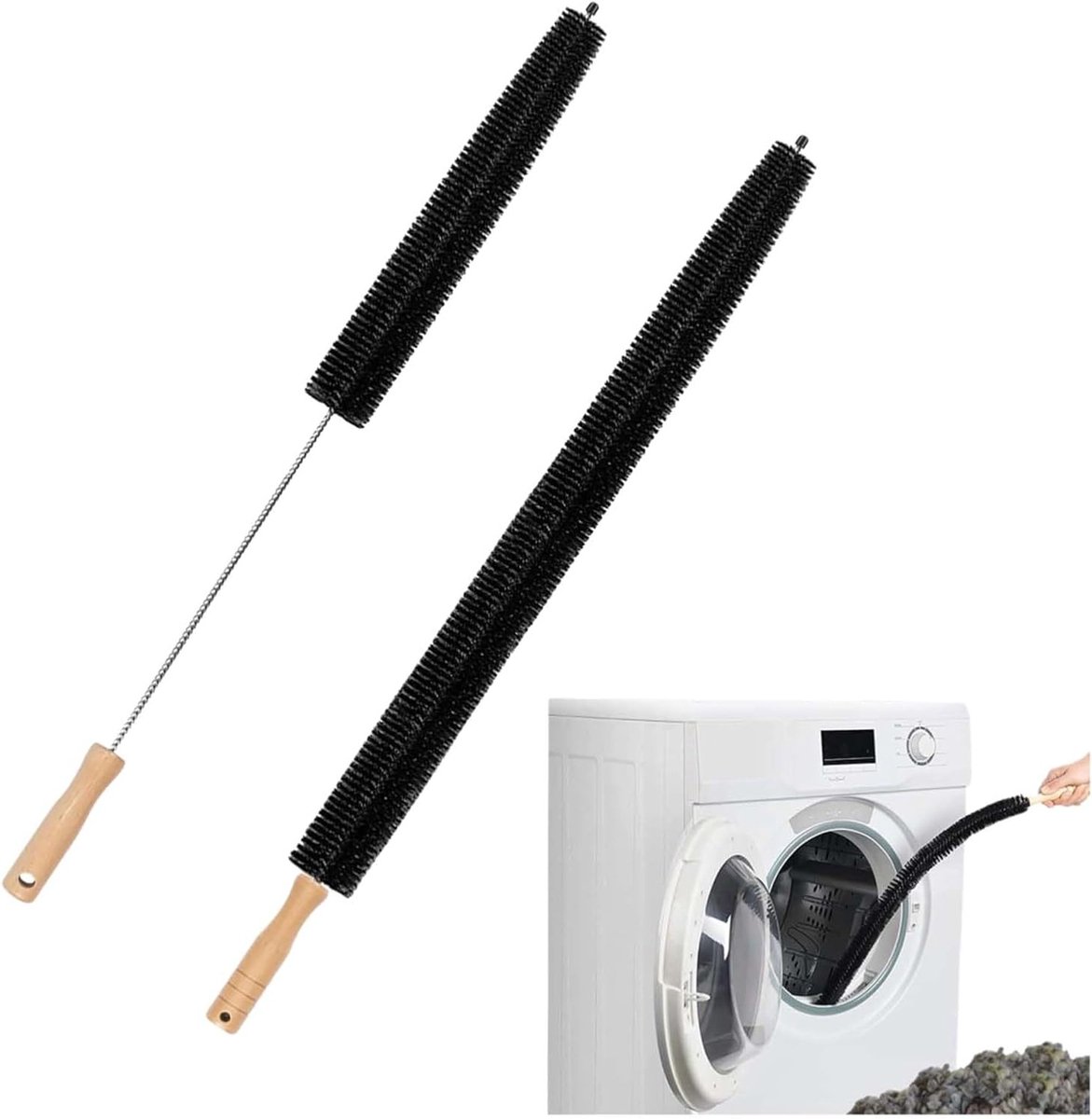 Flexibele Reinigingsborstels voor Radiatoren en Meubels - 2 Stuks van 75 cm en 70 cm voor Effectieve Schoonmaak van Wasmachines en Lastige Hoeken