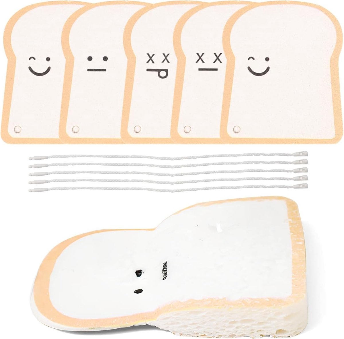 Set van 5 Biodegradeerbare Pop-Up Sponsjes in Toastvorm, Natuurlijke Cellulose, Ideaal voor Keuken en Badkamer, Milieuvriendelijk en Composteerbaar