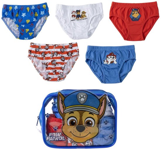 Paw Patrol Ondergoed Set Jongens – 5 Stuks – Kinder Onderbroek – Marshall Chase – Inclusief Opbergtas