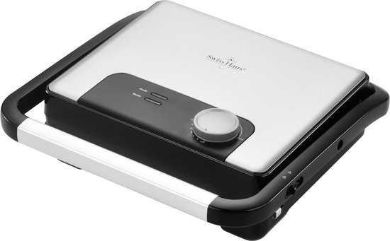 Swiss Haus® PG2229 Panini Grill 2000W – 29 x 24 cm - Contact Grill & Tosti Apparaat – PFAS Vrij Antiaanbaklaag – Groot Grilloppervlak – Croque Monsieur Toestel Met Temperatuurregeling – Grill Apparaat - Tosti Ijzer – Zwart