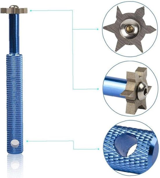 Golfclub-slijper met 6 koppen Reiniger voor Alle Ijzers - Wedge Slijpen Gereedschap - Pitchen, Zand, Lob, Gap - Blauw — afbeelding 5