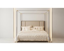 Hemelbed Frame RVS Stainless Steel Canopy Bed – Universele Klamboe Bedpalen voor Queen & King Size Bedden – Stevig, Duurzaam & Eenvoudig te Monteren – Zilver Mobili Bella