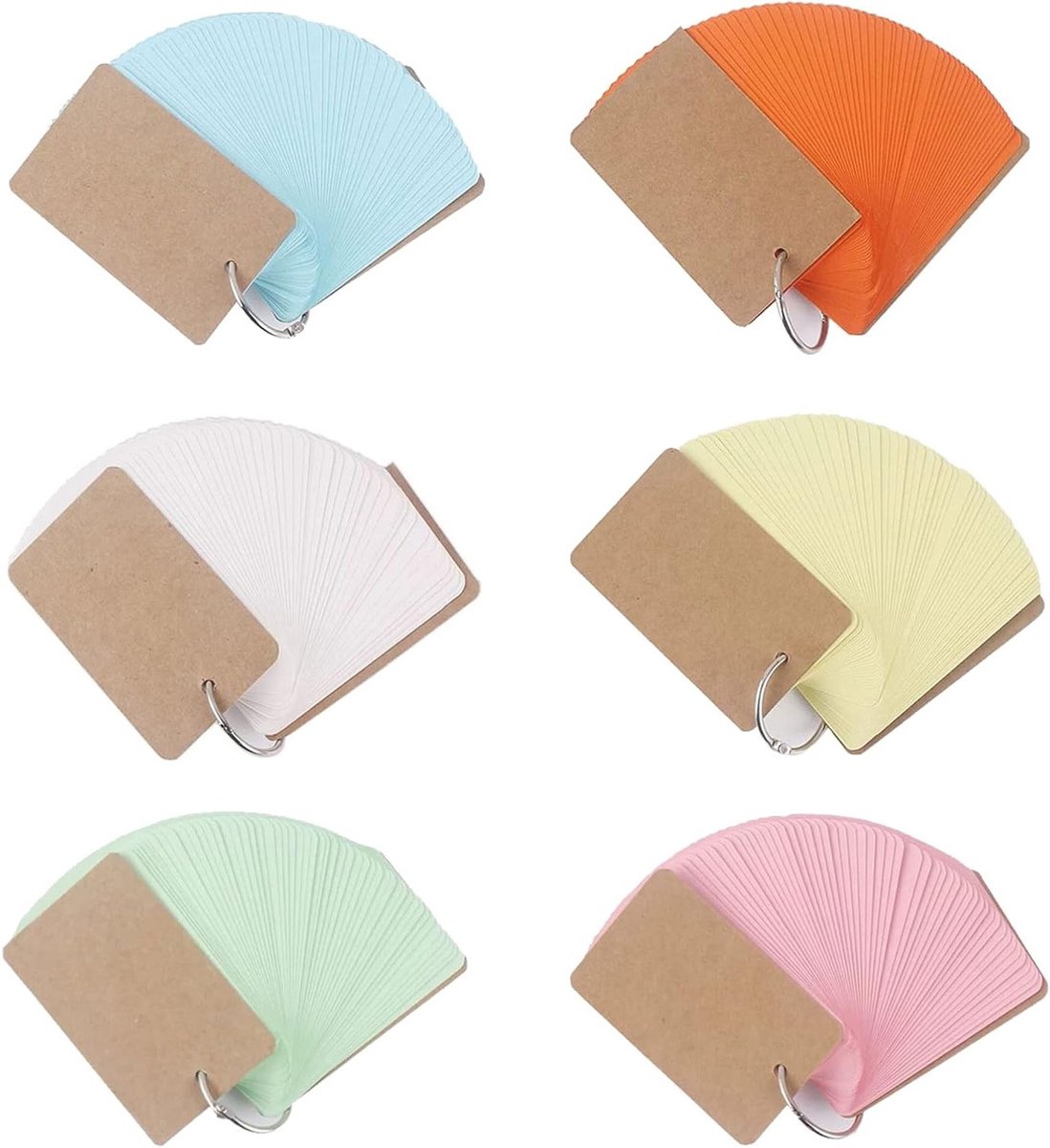 Kleurige Flashcards met Ring, Set van 300 Lege Indexkaarten voor Studie en Herhaling, Ideaal voor Woordenschat en Notities