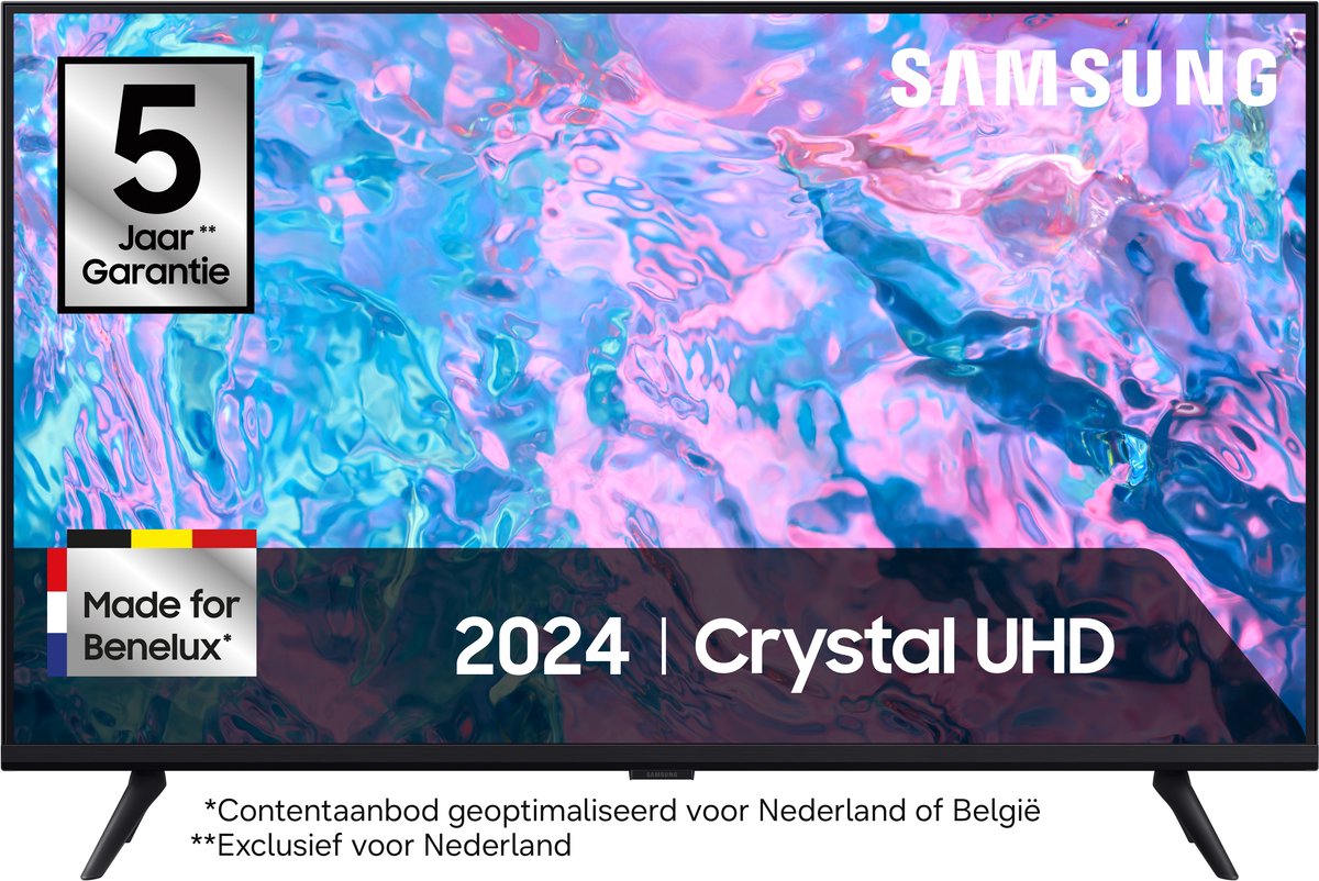 Bol.com Samsung UE55CU7020 - 55 inch - 4K LED - 2024 + 3 jaar extra garantie** - Smart TV aanbieding