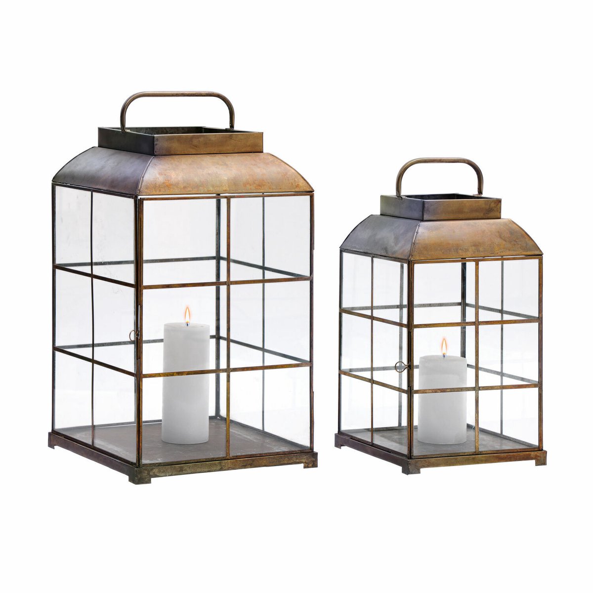 LOBERON Lantaarn set van 2 Flavin bruin