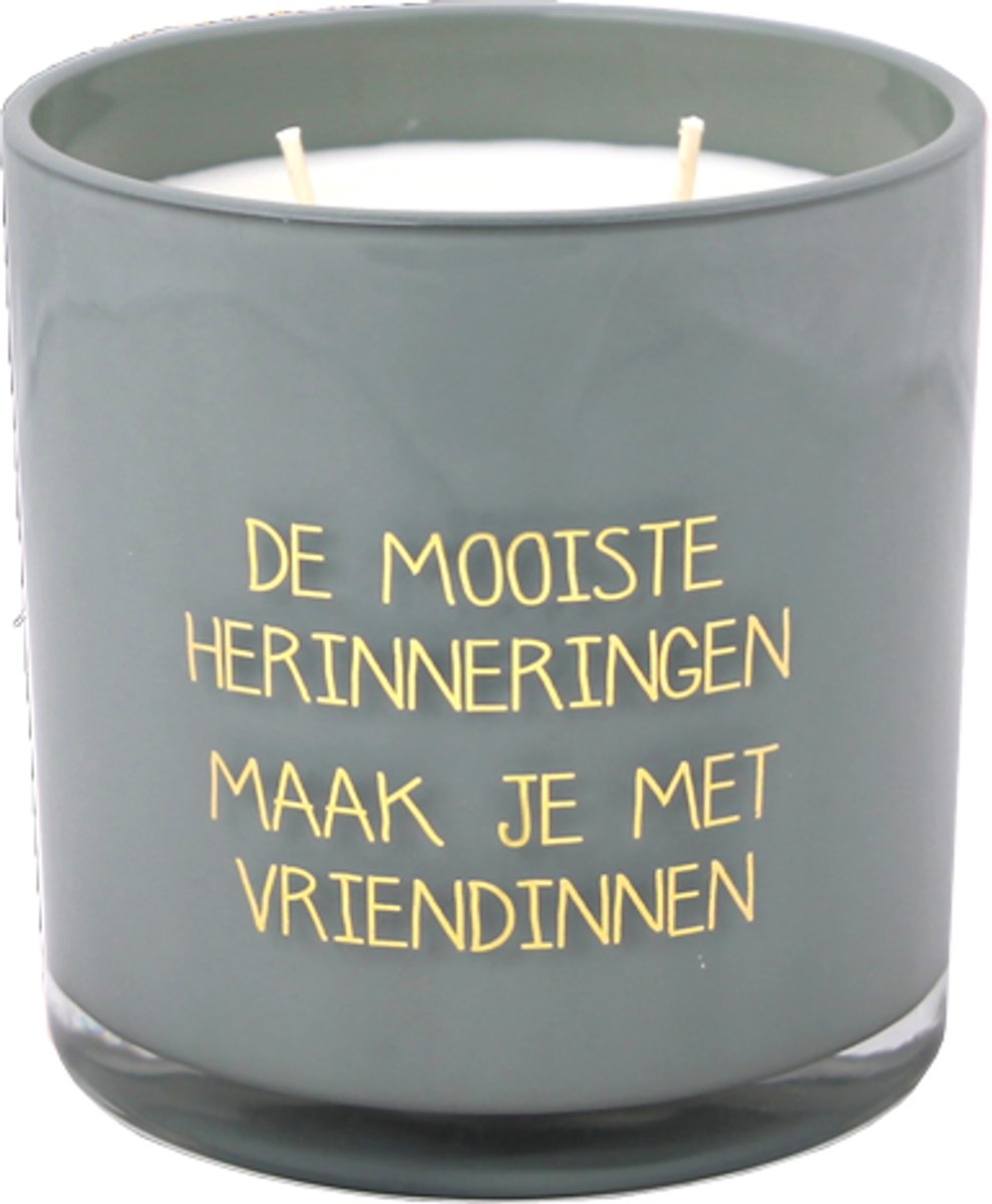 MY FLAME - Sojakaars - DE MOOISTE HERINNERINGEN MAAK JE MET VRIENDINNEN - Geur: Jasmine Luxe - Branduren: 60u - Maat: 10 x 10 cm