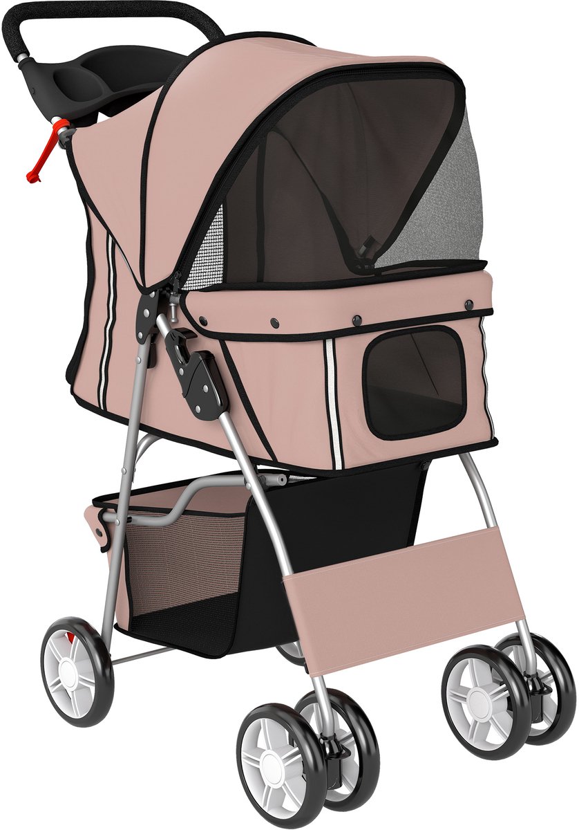 Hondenbuggy Inklapbaar – Tot 10 kg – Met 360° draaibare wielen – Bruin