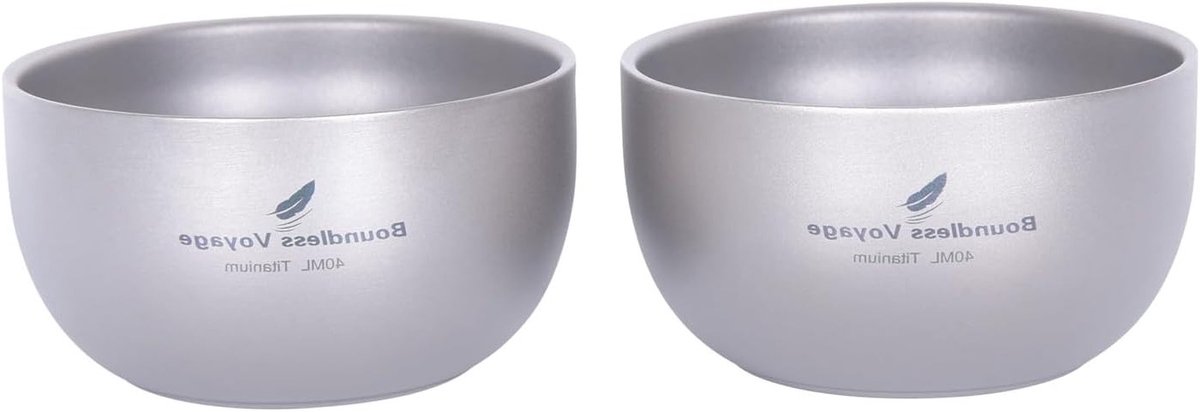 Dubbele Wand Mini Cup van Titanium, 40ml, Isolerende Theekopjes voor Espresso en Whisky, Vaatwasserbestendig, Perfect als Cadeau