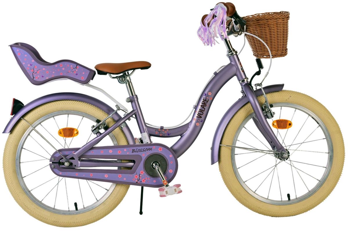 Volare Blossom Kinderfiets - Meisjes - 18 inch - Paars - Twee Handremmen