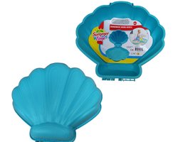 Summertime Mini Schelp Blauw 45x43x16 cm met deksel - Zandbak Schelp - Zand Speelgoed - Water Speelgoed