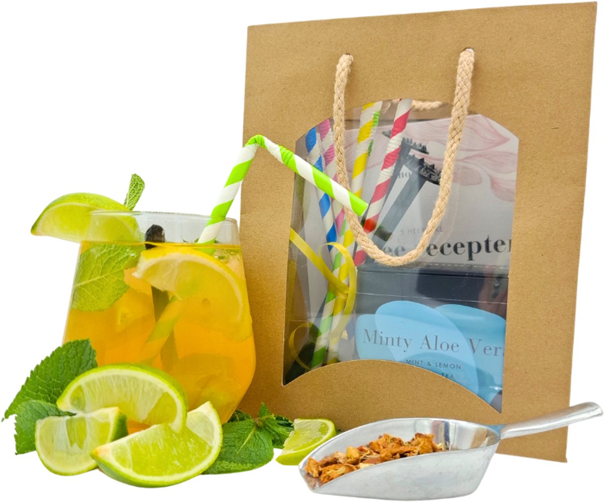 Zomers DIY IJsthee Giftbag – Maak je eigen ijsthee - Minty Aloë Vera