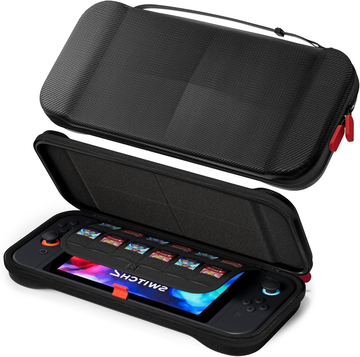 Duurzame hardcase voor Nintendo Switch, zwart, schokbestendig en waterafstotend ontwerp