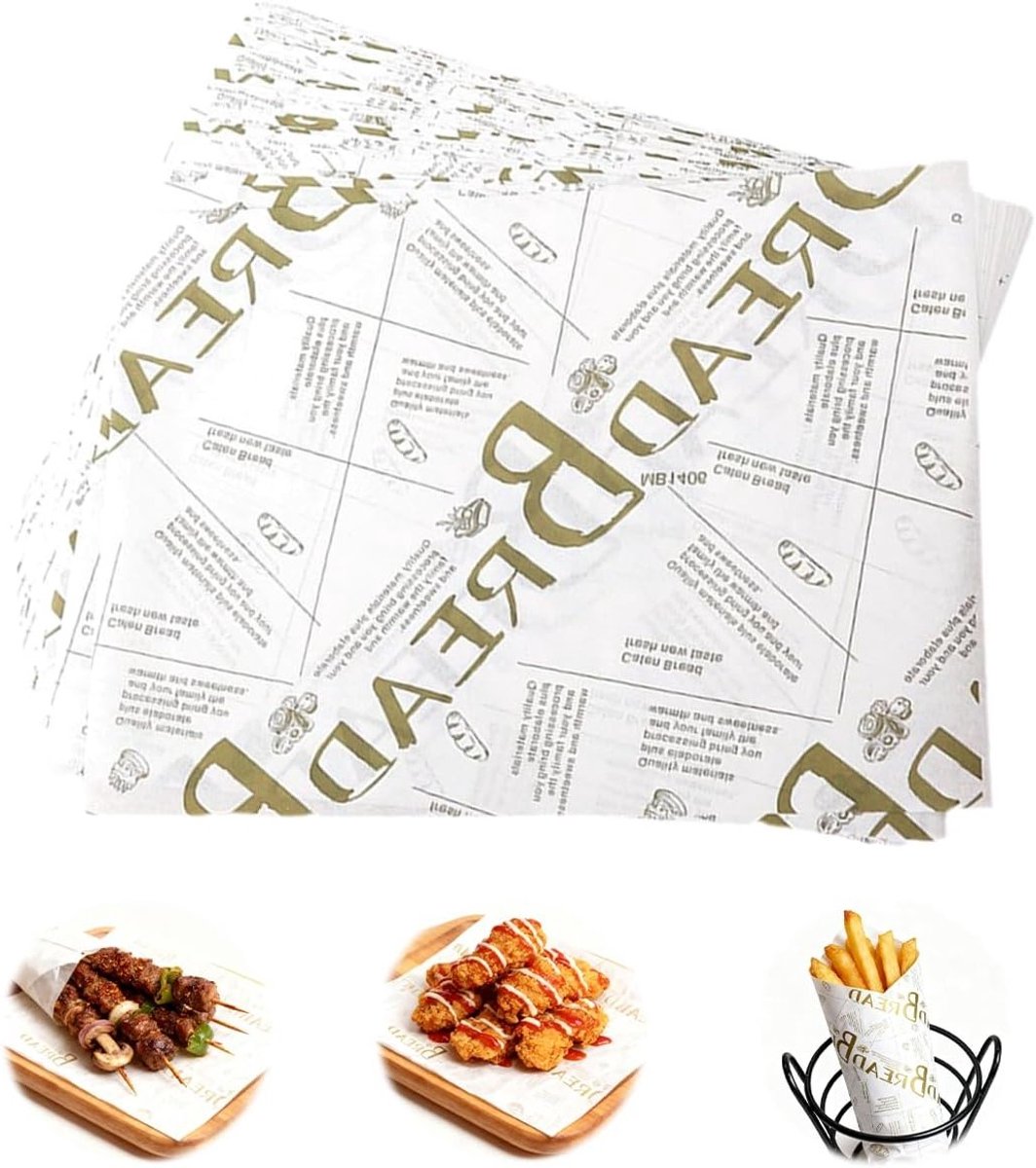 100 Vellen Deli Papier 36 x 26 cm voor Sandwiches, Friet en Burgers - Vetvrij, Voedselveilig en Ideaal voor Catering